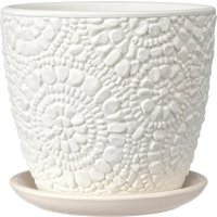 Вазон Композит Камешки №4 КБ-Б4-222-03 (4 л, белый бутон)