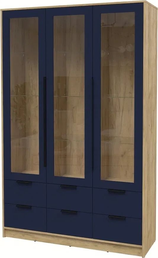 

Шкаф-витрина Интерлиния Концепт КТ-ШВ3 Глосс (дуб золотой/индиго)