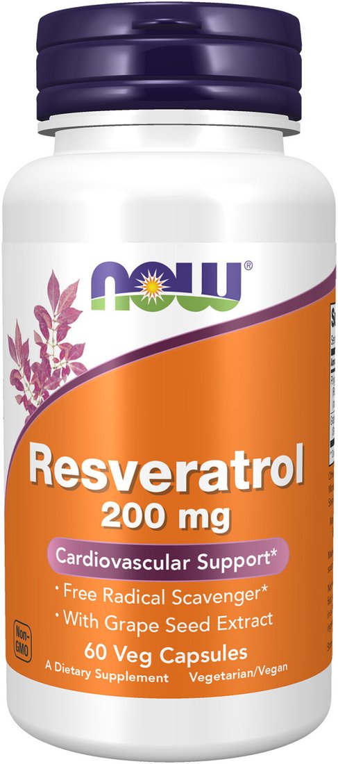 БАД Now Foods Resveratrol 200 мг (60 veg капсул)