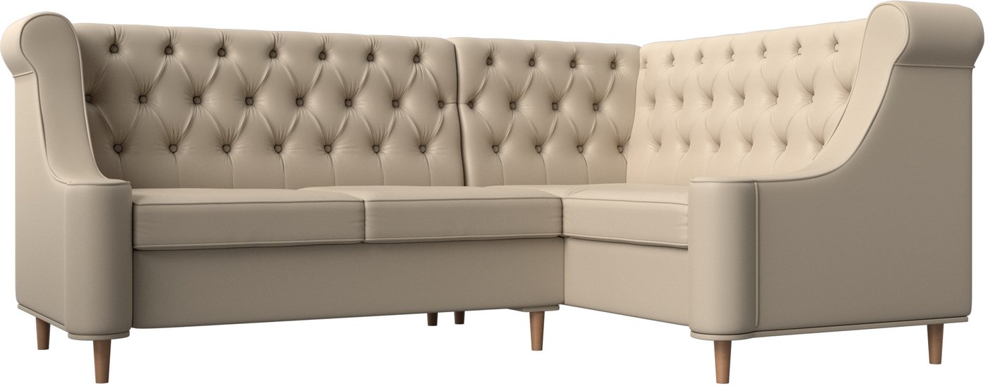 

Угловой диван Лига диванов Бронкс правый 114587 (экокожа бежевый)