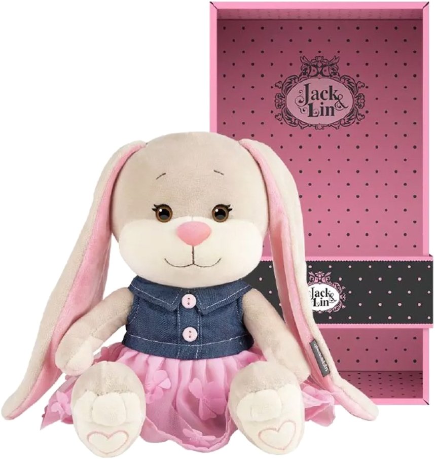 

Классическая игрушка Jack&Lin Зайка в джинсовом платье JL-022009-25
