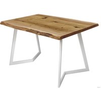 Кухонный стол Buro7 Уиллис 150 (с обзолом и сучками, дуб натуральный/белый)