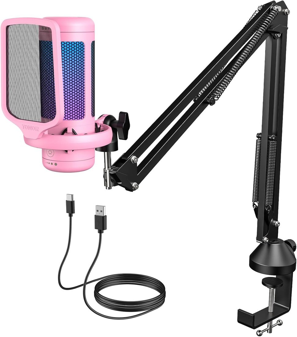 

Проводной микрофон Tonor TC310+ (розовый)