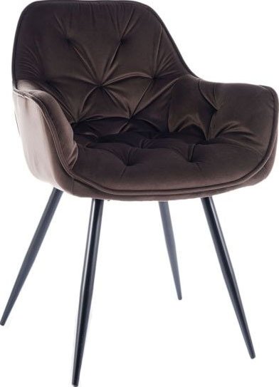 

Стул с подлокотниками Signal Cherry Matt Velvet 48 (коричневый/черный)