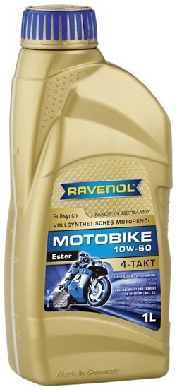 

Моторное масло Ravenol Motobike 4-T Ester SAE 10W-60 1л