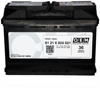 

Автомобильный аккумулятор OEM AGM R+ (70 А·ч)