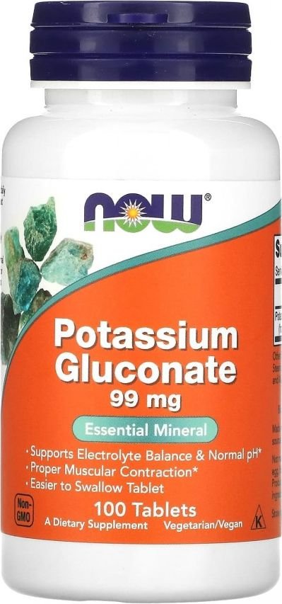 

Витамины, минералы Now Foods Potassium Gluconate 99 мг/таб (100 таблеток)