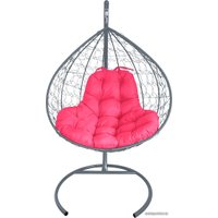 Подвесное кресло M-Group XL 11120308 (серый ротанг/розовая подушка)