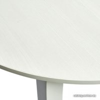 Кухонный стол Рамзес Круглый раскладной (белый текстурный, ноги квадро) в Гомеле
