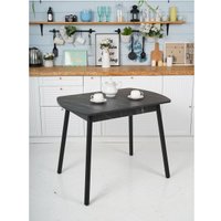 Кухонный стол Listvig Винер Mini R раздвижной (камень пьетра гриджиа/черный) в Бресте