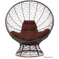 Кресло M-Group Кокос на подставке 11590205 (коричневый ротанг/коричневая подушка)