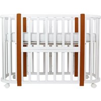 Кроватка-трансформер Indigo Baby Lux 3 в 1 (белый/натуральные стойки)