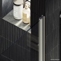 Душевая дверь MaybahGlass 198x80 MGD-808-5 (сатин стекло/хром матовый)