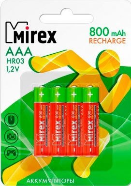 

Аккумулятор Mirex AAA 800mAh 4 шт HR03-08-E4