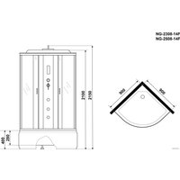 Душевая кабина Niagara NG-2508-14F 90x90x215