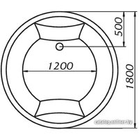 Ванна 1Марка Omega 180x180 (автоматический сифон)