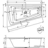 Ванна Riho Still Smart 170x110L BR0400500000000 (без ножек)