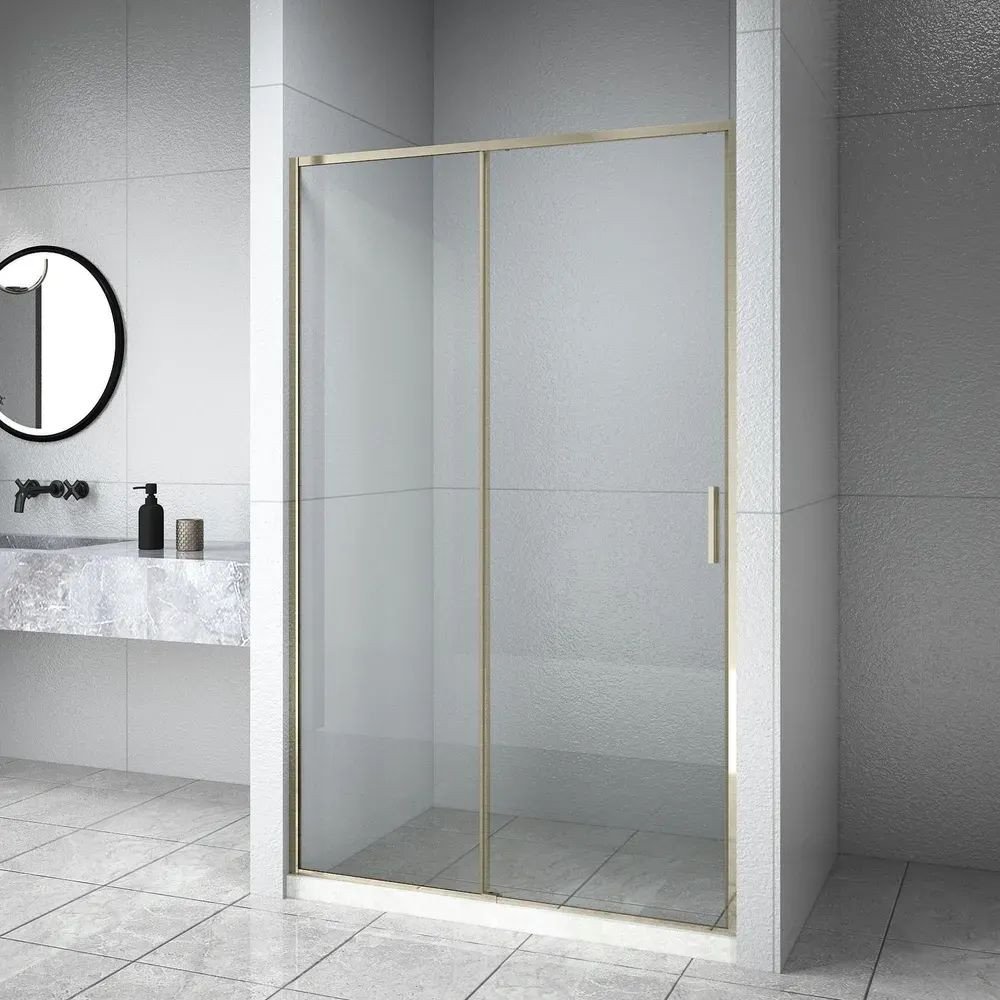 Душевая дверь Aquanet Pleasure Evo 150 AE65-N150-GBT (золото брашированное/никель)
