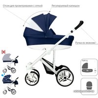 Универсальная коляска BEBETTO Magnum (2 в 1, 208, белая рама)