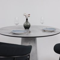 Кухонный стол Lepremo AV 1317 HPL+МДФ 1200 (мрамор марквина синий/черный)