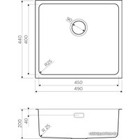 Кухонная мойка Omoikiri Tadzava 49-U/I-GM 4993076 (вороненая сталь)