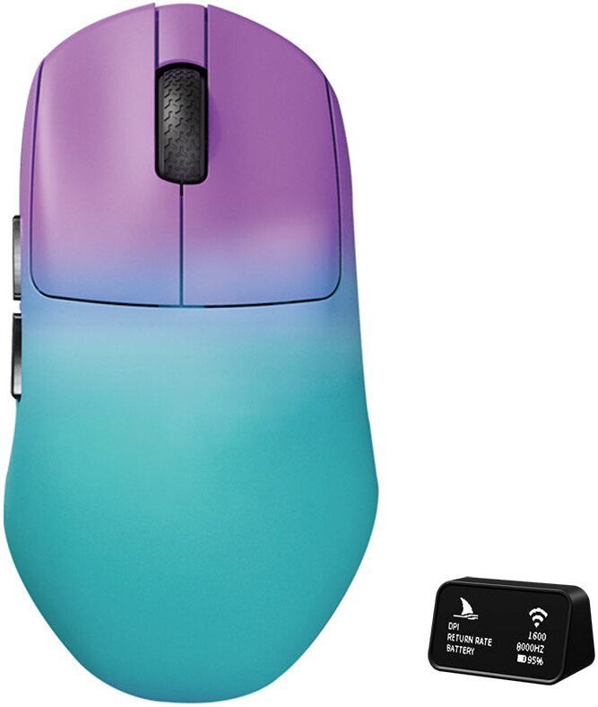 Игровая мышь Darmoshark N7 Max Tiger Shark 8K (фиолетовый/бирюзовый)