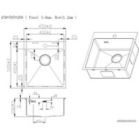 Кухонная мойка ZorG ZRN 5045 Nano PVD Gunblack 3 мм