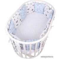 Бампер в кроватку Amarobaby Индейцы (12 подушек, серый/голубой)