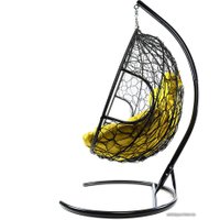 Подвесное кресло M-Group Для двоих 11450411 (черный ротанг/желтая подушка)