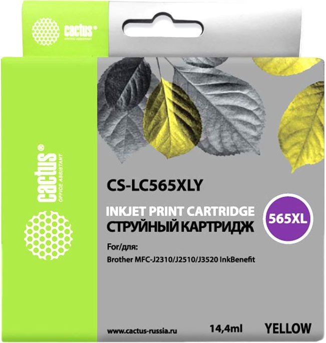 

Картридж CACTUS CS-LC565XLY (аналог Brother LC565XLY)