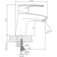 Умывальник Lauter 21855 + Spray 21CK308C + сифон 21635CH + донный клапан 21190CH (хром)