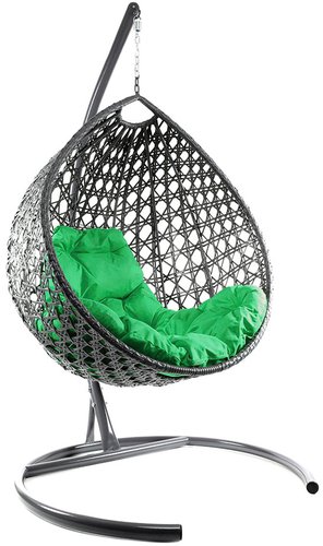 M-Group Капля Люкс 11030304 (серый ротанг/зеленая подушка)