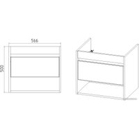  Viant Тумба под умывальник Бостон Como 60 VBOS60CO-T1STP
