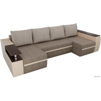 П-образный диван Лига диванов Майами 103069 (корфу/экокожа, корфу 03/бежевый/корфу 02)