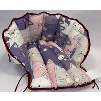 Сиденье для санок Сиденье Уют Матрас для санок (котики фиолетовые)