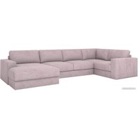 П-образный диван Rivalli Дискавери + оттоманка левая + угловая секция + кресло секц. (Sher Rose)
