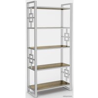 Стеллаж Hype Mebel Квадро 50x170 (белый/дуб галифакс олово)