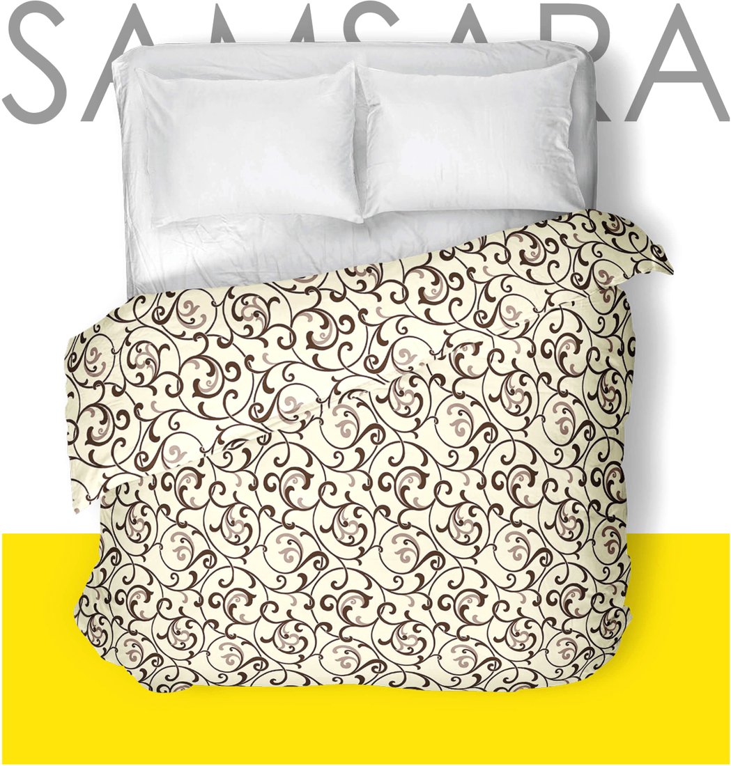 

Постельное белье Samsara Завитки пломбир 220По-5 215x220 (евро)