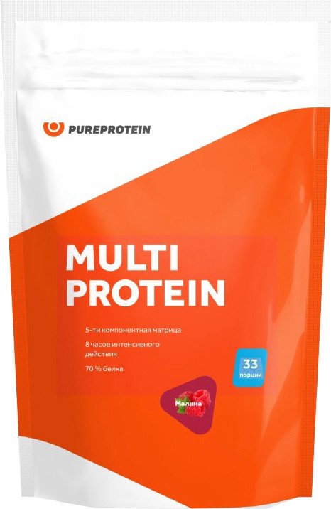 

Протеин сывороточный (изолят) Pureprotein Multi Protein (1000 г, малина)