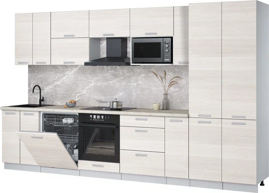 

Готовая кухня Интерлиния Мила Лайт 3.5-ПМ2 (вудлайн кремовый/вудлайн кремовый/бискайская сосна)