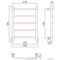 Полотенцесушитель Стилье Версия-Н2 600х400 (5) Г 18 17622-6040