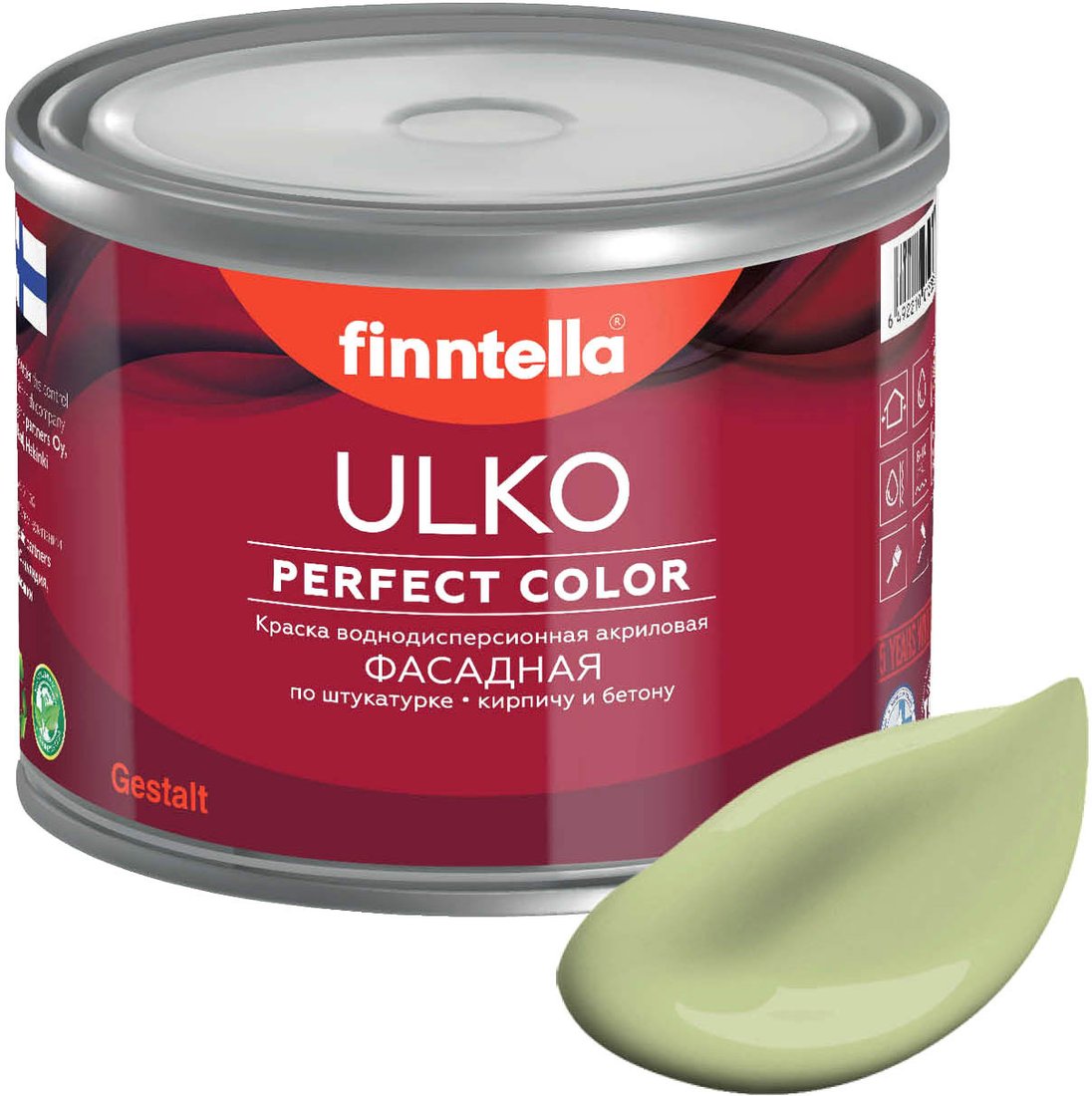 

Краска Finntella Ulko Vihrea Tee F-05-1-1-FL033 0.9 л (пастельно-зеленый)