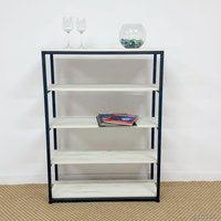 Стеллаж Millwood Лофт CH-5 800x300x1100 (дуб белый craft/черный)