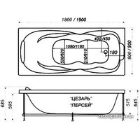 Ванна Triton Персей Спа 190x90
