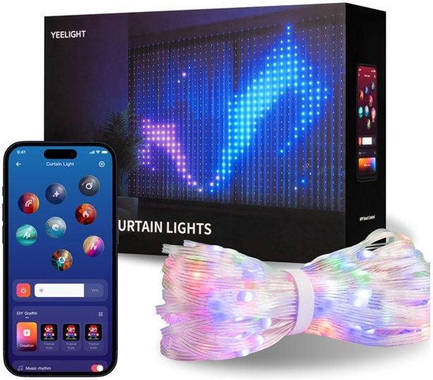 

Новогодняя гирлянда Yeelight 1.5 м x 2 м RGBIC+ BLE YLYDD-0053