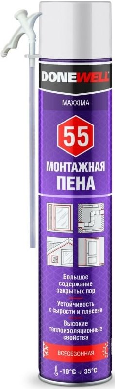 

Монтажная пена Donewell DPH10UMAXX55 Maxxima 55 Всесезонная (1 л)