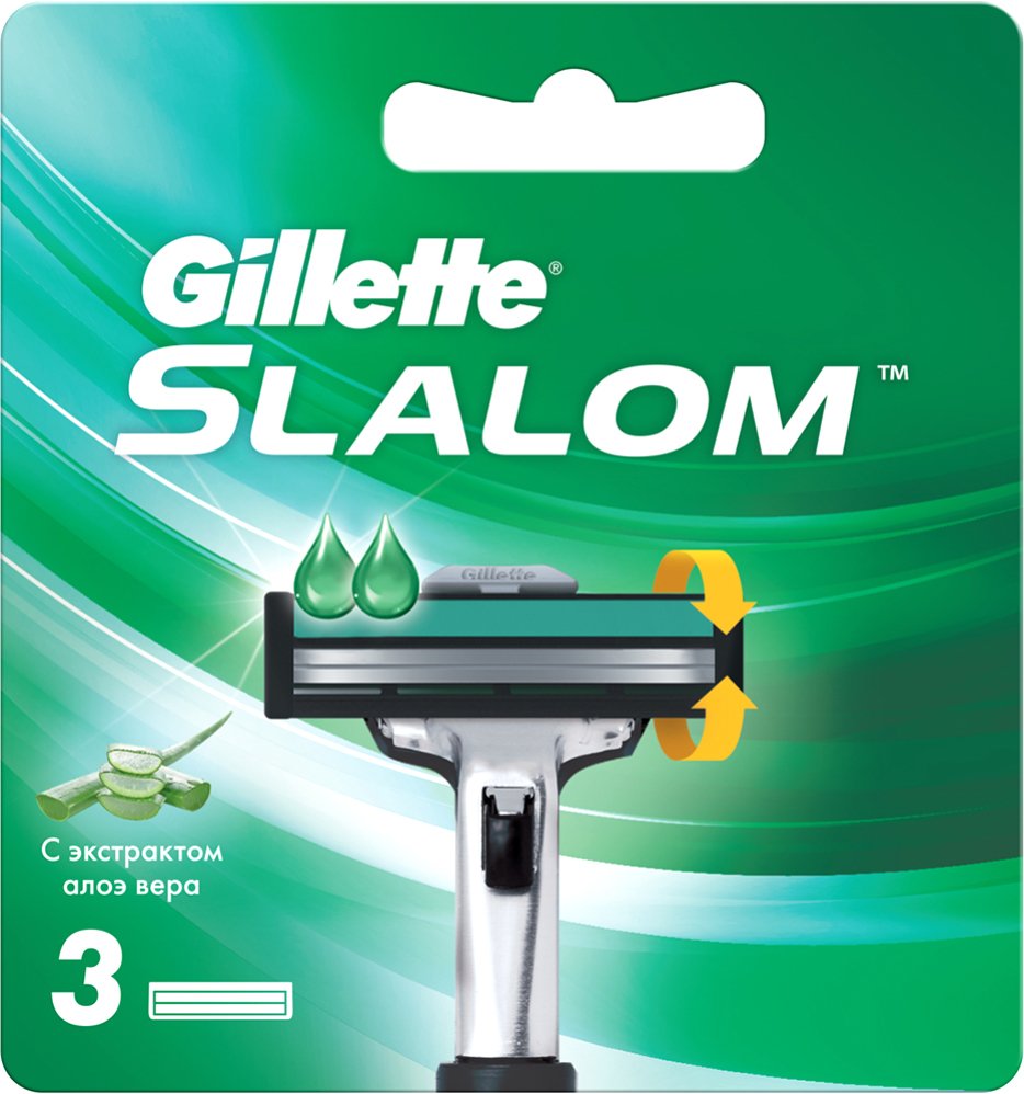 

Сменные кассеты для бритья Gillette Slalom со смазывающей полоской (3 шт)