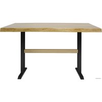 Кухонный стол Buro7 Двутавр 110 (с обзолом, дуб натуральный/черный)