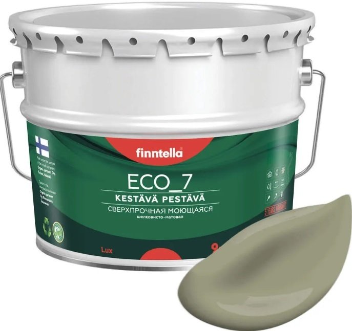 

Краска Finntella Eco 7 Khaki F-09-2-9-FL022 9 л (серо-зеленый)