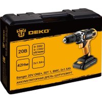 Дрель-шуруповерт Deko Banger 20V ONE+ 083-1110 (с 2-мя АКБ, кейс)
